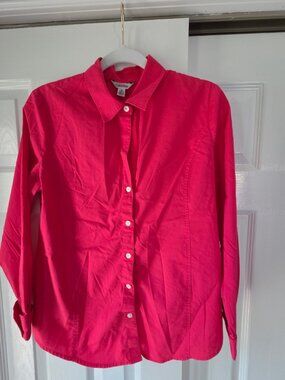 Hot Pink womens button down shirt